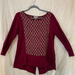 Lucky brand blouse. Loose fitting long sleeve.